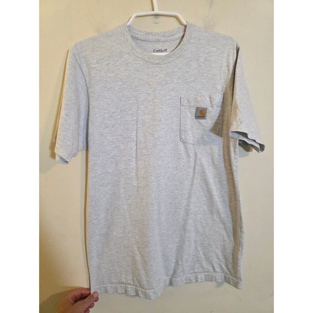 Carhartt K87 Ash Gray Short Sleeve Workwear‎ Pocket T-Shirt Mens Small